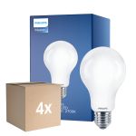 Opakowanie 4x Philips Classic LED Żarówka E27 Gruszka Matowy 13W 2000lm - 827 Bardzo Ciepła Biel | Zamienne 120W