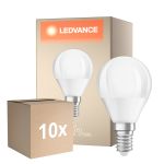 Opakowanie 10x Ledvance Classic LED E14 Gruszka Matowy 4.9W 470lm - 827 Bardzo Ciepła Biel | Ściemnianie - Zamienne 40W